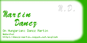 martin dancz business card